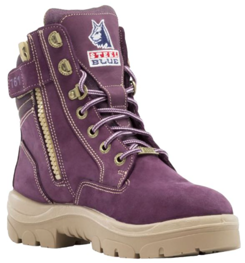STEEL BLUE Southern Cross Zip Ladies Safety Boot 512761 PURPLE