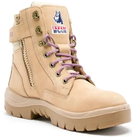 STEEL BLUE Southern Cross Zip Ladies Safety Boot 522761 SAND