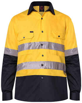 RITEMATE Shirt Hi Vis Vented LS +Tape RM107V2R