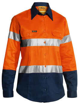 BISLEY Shirt Hi-Vis Drill Taped Lightweight Womens (BL6896)