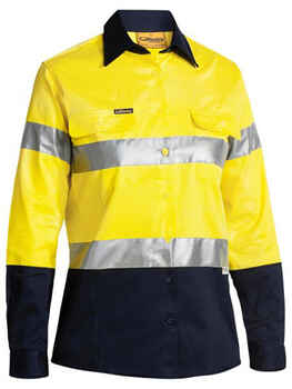 BISLEY Hi-Vis Drill Shirt Taped Womens BLT6456