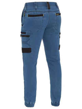 BISLEY Pants FLX +amp MOVE Stretch Denim Cargo Cuffed BPC6335