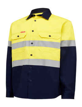 HARD YAKKA Shirt Hi Vis L/S +Tape (Y04610)