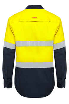 HARD YAKKA Shirt Hi Vis Vented LS +Tape Y07940