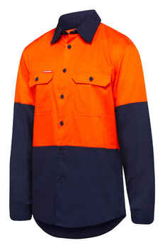 HARD YAKKA Shirt Hi Vis Vented LS Y07950