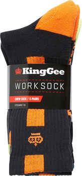 KING GEE Crew Socks 5 Pack (K09035)