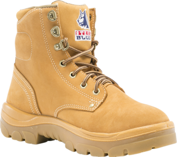 STEEL BLUE Argyle Lace Up Safety Boot (312102) WHEAT